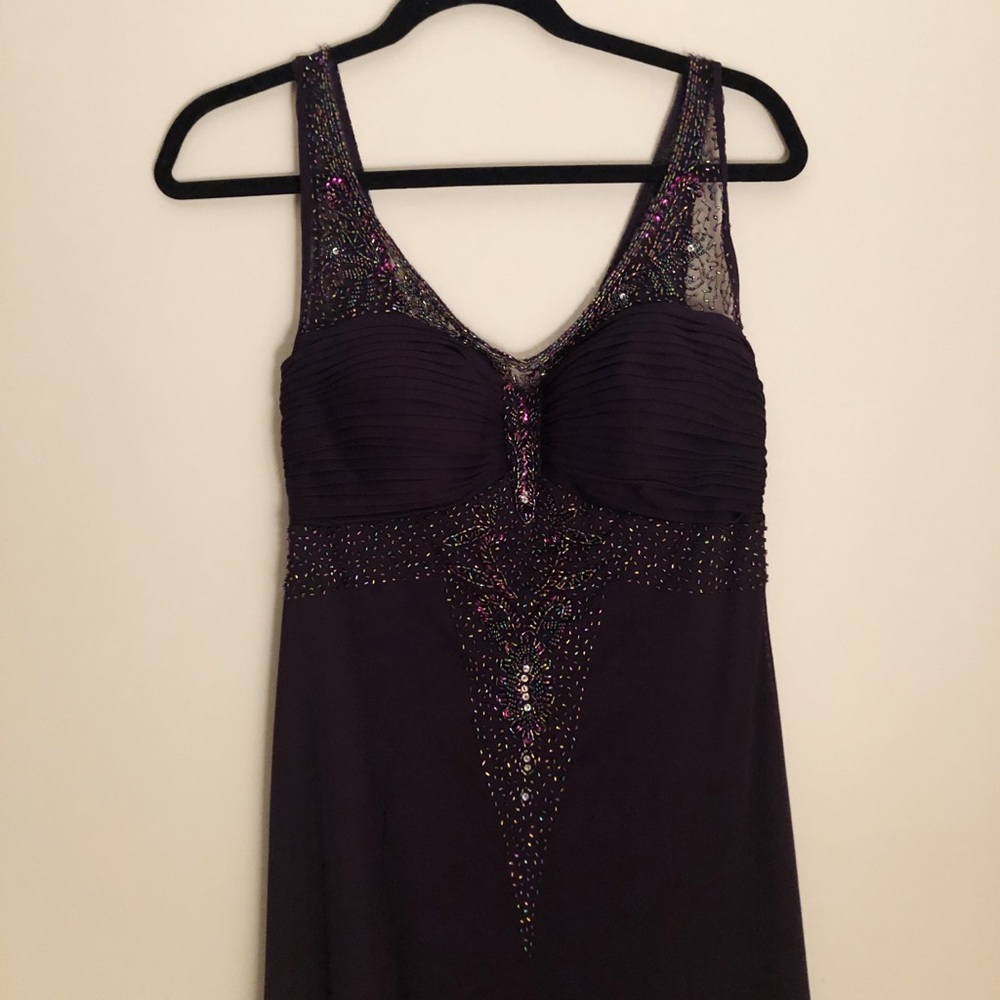 XScape Purple Beaded Gown